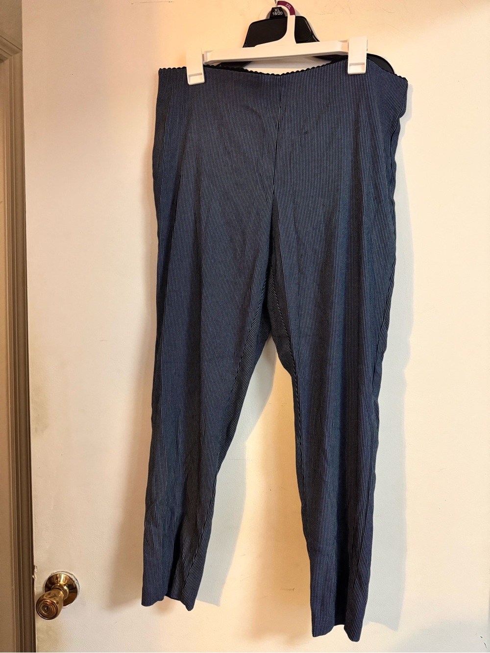 Elle Navy Textured Stretch Chinos